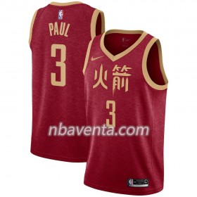 Camiseta Hombre Houston Rockets Chris Paul 3 2018-19 Nike City Edition Rojo Swingman